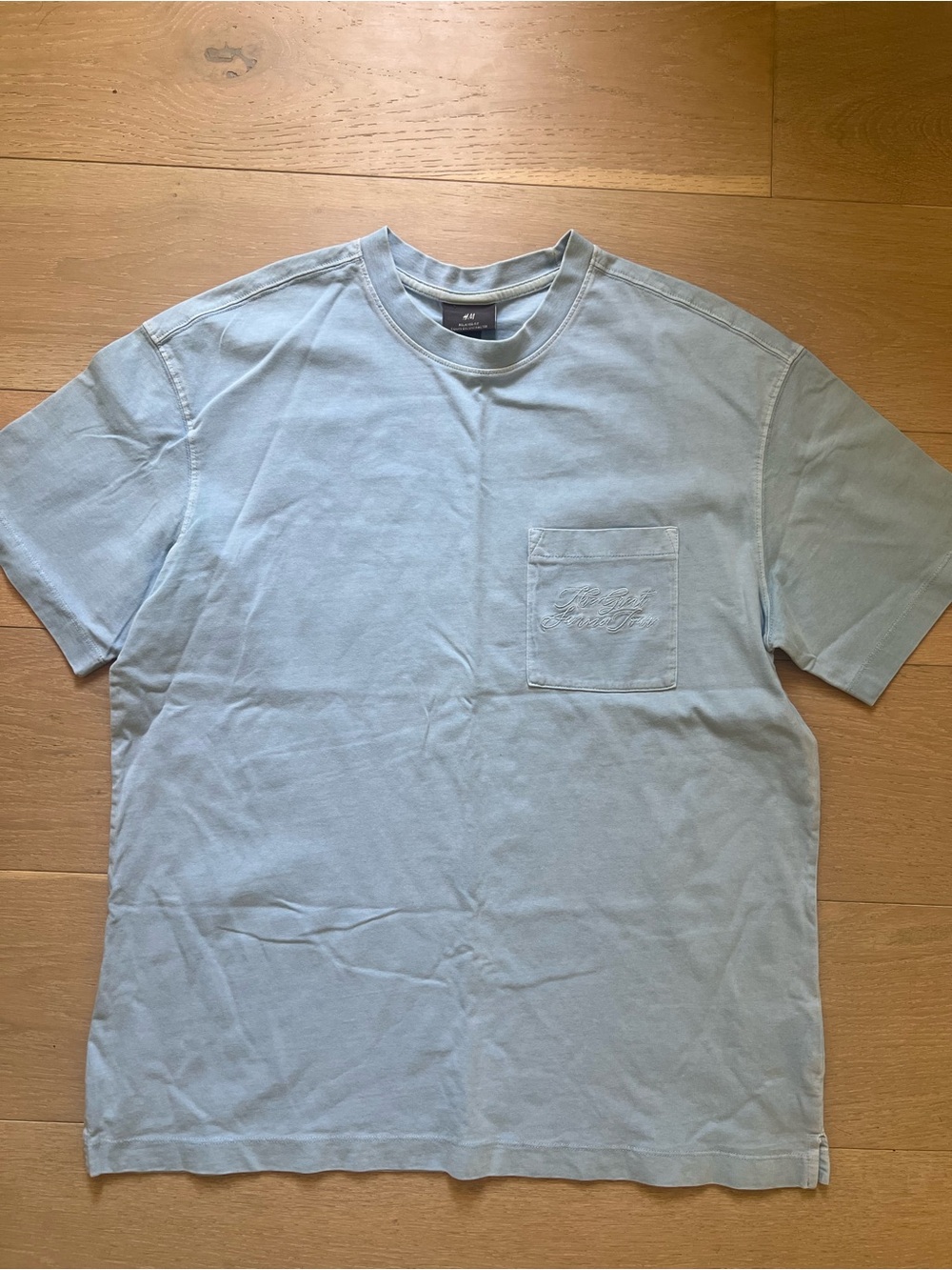 H&M Pale Blue Short-Sleeve Pocket Tee
